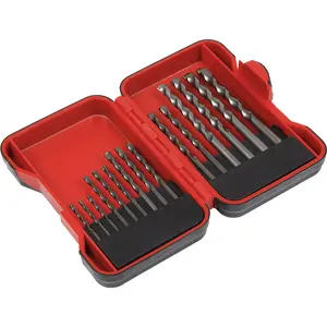 15-Piece Tungsten Steel Masonry Drill Bit Set in Assorted Sizes