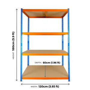 NEW 4 Tier Extra Heavy Duty Storage Racking 1800h x 1200w x 600d mm 300kg