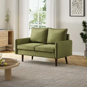 Green 2-Seat Velvet Upholstered Sofa for Living Room