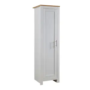 Home Source Camden 1 Door Bedroom Slim Wardrobe Storage Unit White