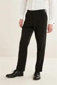 Mens Next Black Regular Fit Essential Suit Trousers - Black