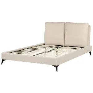 Boucle EU Double Size Bed Beige MELLE