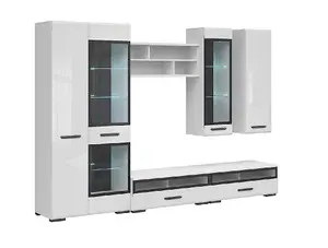 Wall-Mounted Open Cabinet Fixed Display Shelving Unit 100cm White / Black Assen