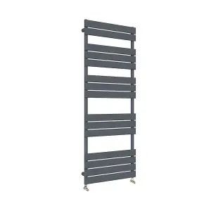 Designer Vertical Anthracite Single Panel Towel Radiator (H) 1600mm x (W) 600mm, 3596 BTU.