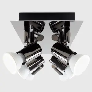 ValueLights Consul Modern Black Chrome 6 Way Adjustable GU10 Ceiling Spotlight