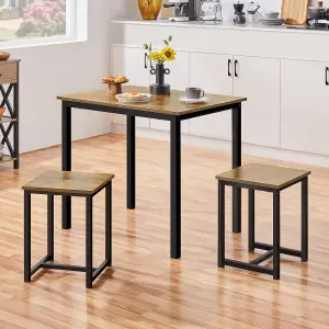 Yaheetech 3-Piece Rectangular Dining Set for Multipe Use Rustic Brown