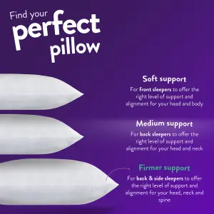 Slumberdown 4 Pack Super Support Firm Side Sleeper Bed Pillows