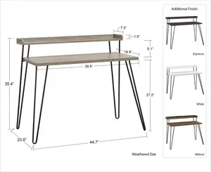 Haven Retro Desk with Riser in Walnut Look