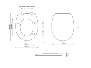 GoodHome Surano White Round Soft close Toilet seat