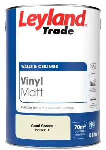 Leyland Trade Vinyl Matt Walls & Ceilings Emulsion Paint Good Graces (PPG1211-1) 5L