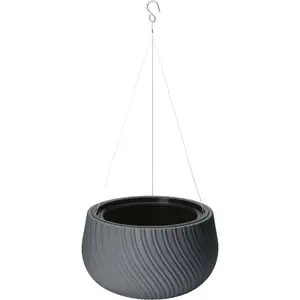 Hanging Planter Basket Pot Plaited Flower Planter Chain Home Garden Decorative Anthracite Mika