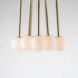 houseof Brass Frosted Shade Opal Ball Cluster Ceiling Light - Gold