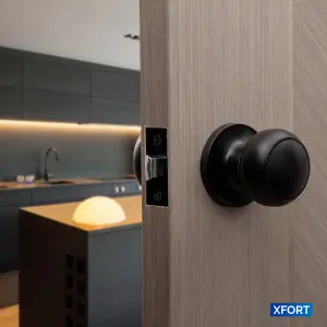 XFORT Bello Passage Knob Set Matt Black for Internal Wooden Doors