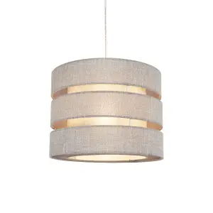 Inlight Dark Grey Woven effect Slubby Trio Light shade (D)33cm