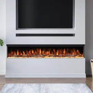 The Spectrum Series 72  Inch 3- Sided Media Wall Fire