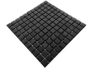 Glass mosaic on mesh for bathroom or kitchen 300mm x 300mm - Velvet black