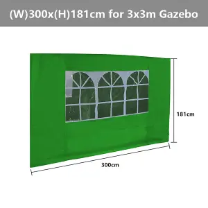 SunDaze Green Side Panel with Window for 3x3M Pop Up Gazebo Tent 1 Piece