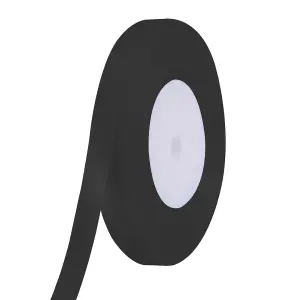 15mm Black Double Sided Satin Polyester Ribbon Roll, 25 metres