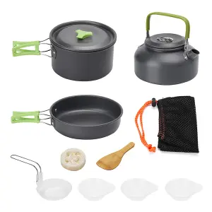 9Pcs Portable Cookware Set Picnic Pot Pan Cooking Kits Outdoor for Camping Travel