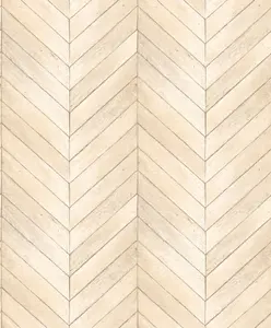 Galerie Organic Textures Beige Chevron Wood Textured Wallpaper