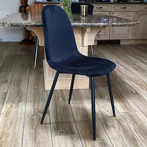 Dining Chair - Metal - L52 x W44 x H86 cm - Black