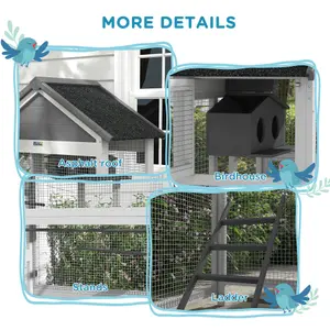 PawHut Bird Cage w/ Stands for Finches, Parakeets, Small Birds - Grey