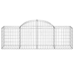 Berkfield Arched Gabion Baskets 9 pcs 200x50x60/80 cm Galvanised Iron