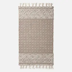 Homescapes Patna Beige & Natural Kilim Wool Rug 120 x 170 cm