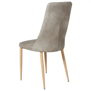 Set of 2 Dining Chairs CLAYTON Faux Leather Light Grey