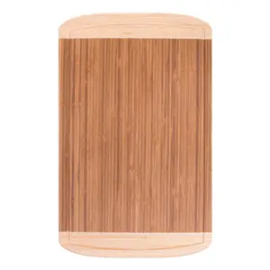 Woodluv Chef Professional Bamboo Large Chopping Board Butcher Block for Kitchen with Dripping Juice Collecting Groove & 2 Utensils