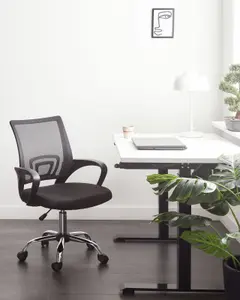 Beliani Minimalist Office Chair Black SOLID