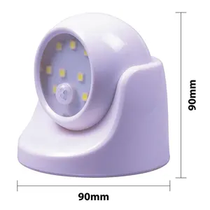 White Battery Powered PIR Motion Sensor LED Security Light - 85 Lumen Outdoor Garden Wall Mounted Lighting - H9 x W9 x D9cm