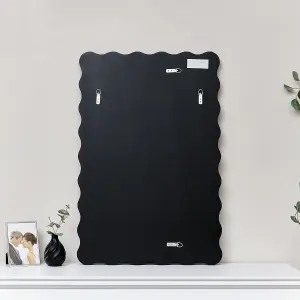 Melody Maison Black Wave Framed Wall Mirror 90cm x 60cm