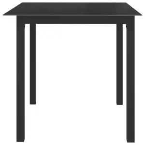 Berkfield Garden Table Black 80x80x74 cm Aluminium and Glass