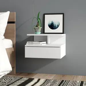 Cliffsage Manufactured Wood Bedside Table White