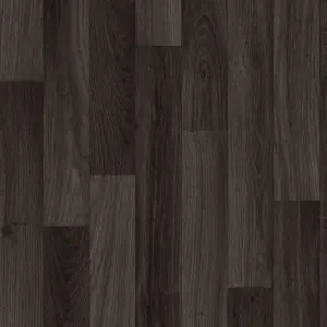 Black Modern Wood Effect Anti-Slip Vinyl Flooring for Home, Shops, Offices, 2.8mm Thick Vinyl Sheet-2m(6'6") X 4m(13'1")-8m²