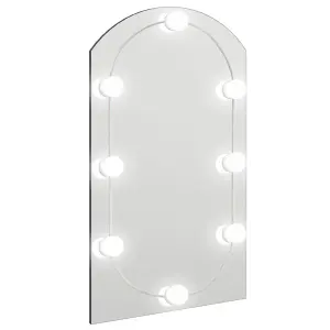 Berkfield Mirror with LED Lights 70x40 cm Glass Arch