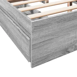 Berkfield Bed Frame with Drawers without Mattress Grey Sonoma 150x200 cm King Size