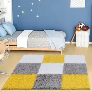 Myshaggy Collection Rugs Geometric Design  381 Yellow