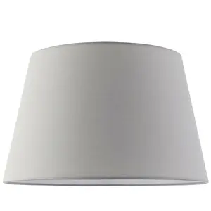 14" Round Tapered Lamp Shade Light Grey Cotton Fabric Modern Simple Light Cover