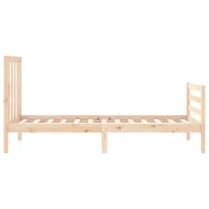 Berkfield Bed Frame with Headboard Small Single Solid Wood