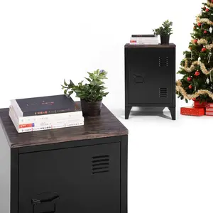 Mira Bedside Table Black Gray