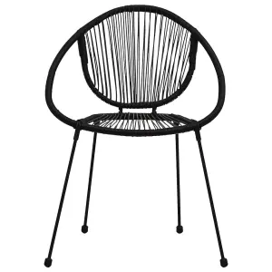 Berkfield Garden Chairs 2 pcs PVC Rattan Black