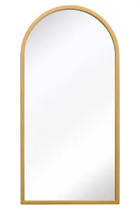 MirrorOutlet The Arcus Gold Metal Framed Arched Wall Mirror 80CM X 40CM