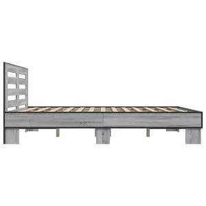 Berkfield Bed Frame without Mattress Grey Sonoma 150x200 cm King Size