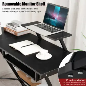 COSTWAY L-Shaped Computer Desk w/ Movable Host Stand Home Office Corner Workstation