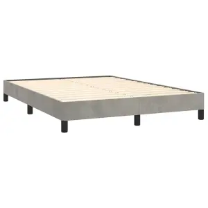 Berkfield Bed Frame Light Grey 135x190 cm 4FT6 Double Velvet