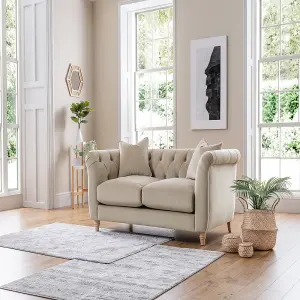 Sofas Express Carlton Beige Putty Velvet  2 Seater sofa