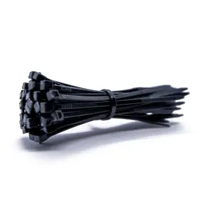 Reload Cable Ties 80mm x 2.5mm Black Nylon Plastic Zip Tie Wraps Small Size Ties - Pack of 100