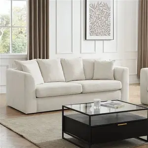 DUSK Melbourne 3 Seater Sofa - Ivory - Chenille